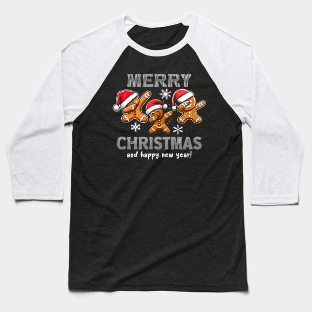 Merry Christmas & Happy New Year Baseball T-Shirt by Etopix